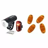 SIGMA SPORT - LED Fahrradlicht mit Batterien Set Aura 30 und Curve | StVZO zugelassen | Farbe: Schwarz & Fischer Unisex Fischer Fahrrad Reflektor 85400 Orange, Gelb, Einheitsgröße EU