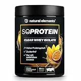 natural elements SoProtein Clear Whey Isolate – Mango Maracuja Geschmack – 600g Proteinpulver – 25g Protein – erfrischender Protein-Shake, optimal löslich – in Deutschland entwickelt & laborgeprüft
