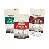 Venandi Animal - Premium Nassfutter für Katzen, Probierpaket I, Huhn, Pute, Rind, 12 x 125 g (12er Pack), getreidefrei und naturbelassen