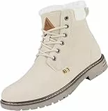 Mishansha Winterschuhe Herren Stiefel Warm Gefüttert Winterstiefel Damen Wasserdicht Winter Schuhe Indoor Outdoor Schneestiefel, Aus Weiß 43