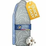 Yellocean Turbo Bügelbrettbezug passend für 120x40 cm, 120x45 cm und bis 125x45 cm –– Hitzereflektierend für schnelleres Bügeln – einfache Montage mit Gummizug – 2X Komfortpolsterung | Größe M