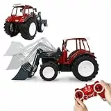 JAMARA 405050 Lindner Geotrac mit Frontlader 1:16 2,4GHz – realistischer Motorsound (abschaltbar), Rückfahrwarnsound, Hupe, 2 Radantrieb, helle LED‘s vorne, Blinker, Demofunktion, Rot