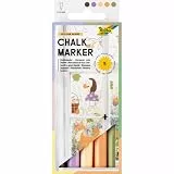 folia 390579 - Chalk Marker GOLDEN HOURS, 5 Stück in 5 thematischen Pastellfarben, Kreidemarker auf Wasserbasis, Strichstärke 1-2 mm, feucht abwischbar, geeignet für Glas, Fliesen und Spiegel