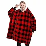 Catalonia Classy Übergroße Sherpa Hoodie Decke, Flauschige Kuscheldecke mit Ärmeln und Kapuze, Warme Oversized Kapuzenpulli Decke, Tragbare Decke zum Anziehen Geschenkidee für Damen Herren
