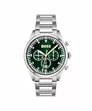 BOSS Chronograph Quarz Uhr für Herren Kollektion Pioneer mit Silbernes Edelstahlarmband - 1513868