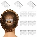 Lurrose 10Pcs Haar Seite Kamm Zähne Haar Clip Braut Kamm Hochzeit Schleier Kopfschmuck Zubehör für Frauen Mädchen (Transparent)