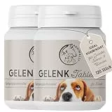 Gelenktabletten für Hunde mit MSM, Grünlippmuschel, Teufelskralle, Glucosamin & Hyaluron - 2 Dosen á 120 Gelenke Tabletten für Hunde - Hohe Akzeptanz beim Hund durch kleine Tabletten - Doppelpack