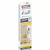 tesa Insect Stop ALU COMFORT Fliegengitter für Türen - Insektengitter mit Aluminium-Rahmen & Clear View - Tür Insektenschutz - Anthrazit, 100 cm x 220 cm