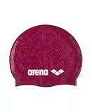 Arena Klassische Unisex-Badekappe aus recyceltem Silikon für Damen und Herren, intensives Training und Rennen, Bequeme Langhaar, Schwimmkappe, Ruby, Mehrfarbig