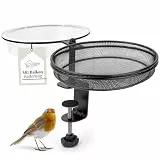 WILDLIFE HOME Vogelfutterspender mit Vogeltränke zum Aufhängen am Balkon – 2in1 Futterstation für Wildvögel mit Metall-Halterung
