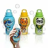 alldoro 68979 auslaufsichere Seifenblasen 12er Set, 12x 30 ml Fläschchen mit Animal-Hero Designs, nachfüllbar & kleckerfreier Spielspaß