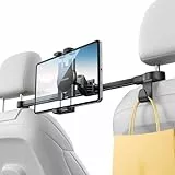 JOYROOM Tablet Halterung Auto Kopfstütze [Bilaterale Fixierung] Tablethalterungen Auto mit Metallarm, iPad Halterung Auto Mitte für 4,7–12,9' iPad, Tablets & Smartphones/Mit 2 Haken