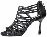 Portdance Damen Tanzschuhe PD803 Pro - Farbe: Schwarz - Absatz: 6 cm Flare (klein) - Größe: EUR 35