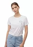 Mavi Damen CAT Drink Tee T-Shirt, White, S
