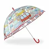 Relaxdays Regenschirm Kinder, Auto-Motiv, Kinderregenschirm, für Jungen & Mädchen, Ø 73 cm, kleiner Stockschirm, bunt