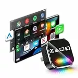 auvstar Wireless CarPlay Android Auto Adapter, Kabellos, 2026 Optimierter mit RGB LED, Mirror Link, Dual-Band WiFi, USB/Type-C, iOS 11+, Android 12+, ab 2016 Fahrzeuge
