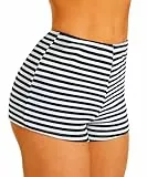 Navneet Schlafshorts Damen Gestreift Hotpants Kurze Hose Sexy Schlafhose Sommer Booty Shorts Loungewear Y2K Schwarz M