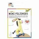 folia 52904 - Filz Nähset für Kinder-Mini Filzinie, Anhänger Giraffe, 13 teilig - Filznähset zur Herstellung eines selbstgenähten Anhängers
