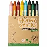 Honeysticks Jumbo Wachsmalstifte (8er-Pack) - Ungiftige, Umwelschonende Malstifte aus Purem Bienenwachs, Malstifte Kinder, Malstifte Ab 3 Jahre, Wachsmalstifte, Groß, Leicht zu Greifen