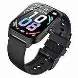 Smartwatch Damen Herren, 1,85' Smart Watch, 115+ Sport-Modus Fitness Tracker mit Schrittzähler/Pulsoximetrie/Sauerstoffsättigung/Schlafüberwachung, IP68 Uhr für iOS und Android(Hochschwarz)