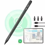 ESR Find My Stift für iPad 2018-2025, Digital Pencil Pro mit „Wo ist?“ Funktion & Neigungssensitivität für iPad 11/10/9/8 & Air 13/11 & Pro 12.9/13/11 & Mini 7/6/5, Schwarz(kein kabelloses Laden)