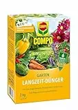 COMPO Garten Langzeit-Dünger für Gartenpflanzen, Umweltschonendere Rezeptur, 6 Monate Langzeitwirkung, 2 kg, 37 m²