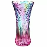 WINOMO Einzigartige Kristallglasvase, dekorative Regenbogenvase, Blumenpflanzenbehälter, Esstisch, Tafelaufsatz, bunte Glasvasen für Zuhause, Büro, Hochzeit