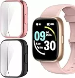 Blueshaweu Schutzhülle Kompatibel mit LODIMEKE Smartwatch IDW26 1,83'', Flexibles TPU Vollschutz mit schutzfolie Kratzfest Hülle Für LODIMEKE/TOOBUR/Cillso IDW26 Smartwatch (schwarz+Rosa)