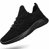 Feethit Herren-Laufschuhe, atmungsaktiv, leicht, bequem, modisch, rutschfest, Sneaker für Herren, New Black05, 46 EU