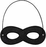 Costumed Augenmaske Bandit Zoro wie Panzerknacker & Bankräuber schwarz, Einbrecher Maske - Kinder & Erwachsene an Fasching & Karneval