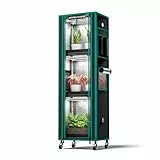MARS HYDRO 2025 Plant Stand with Grow Lights 4-Tier Plant Shelf with 6 Full Spectrum LED Lamps (54W, 12‘’) & Grow Tent Mini Greenhouse for Vegetables, Seedlings, Plant Growth 5000K, 16x12x47''