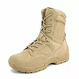 NORTIV 8 Herren Militärstiefel Einsatzstiefel mit Reißverschluss Taktische Boot Security Stiefel Kampfstiefel Springerstiefel Armee Outdoor Trekking Schuhe,Size 46,Sand,RESPONSE