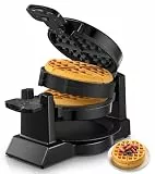 Waffeleisen 1400W Doppeltes Belgisches Waffeleisen 180° Drehung, 8 Scheiben in 3 Min., Antihaft-Platten, Anti-Verbrennungsschutz, Abnehmbare Auffangschale Einfach zu Reinigen, Waffle Maker