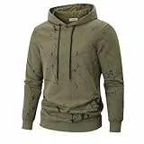 YINGDA Langärmel Herren Mode Sweater versteckte Tasche gedruckt Hoodie（WY SD Grau XXL