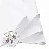 LumenPoles 14 CT Kreuzstich Stoff, 150 cm x 100 cm Stoff zum Sticken, Weiß Aida Stoff, Baumwolle Stoffe, Embroidery Fabric, Cross Stitch Fabric für Näharbeit DIY Basteln Handwerk
