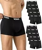 YESWEL Boxershorts Herren 10er Pack, Baumwolle Unterhosen Männer, Ohne Kratzenden Zettel Unterwäsche, Atmungsaktive Retroshorts(10x Schwarz, L)