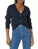 Amazon Essentials Damen Kurzer Cardigan mit V-Ausschnitt in lockerer Passform, Marineblau, M