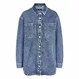 NOISY MAY Damen NMALVA L/S Denim Shacket AZ351MB NOOS Jacke, Blau, XL