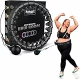 K-MART Smart Hula Ring Hoops, Gewichteter Hula Circle 24 Abnehmbarer Fitnessring mit 360 Grad Auto-Spinning Ball Gymnastik, Massage, Erwachsene Fitness für Gewichtsverlust (Anthrazitschwarz)