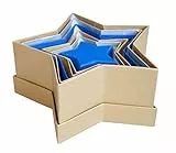 folia 3509 - Geschenkboxen, Pappschachteln aus Karton, in Sternform, 6 Stück in verschiedenen Größen, farbig sortiert - ideal zum Verzieren und Verschenken