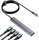 Aceele USB C Hub 3.2 Gen 2 Splitter mit 4 USB-C-Anschlüssen, USB 3.2 Datenhub mit 60 cm Kabel, geeignet für Laptops, Desktops PC, Xbox und Mac usw