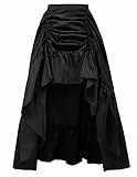 Scarlet Darkness Damen Gothic Steampunk Rock Viktorianischer High-Low Bustle Rock, Schwarz, Mittel