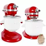 Gdrtwwh Eismaschine Aufsatz für Kitchenaid Standmixer, Eismaschine und Sorbet Gelato Maker, passend für Kitchenaid 4,3 L und 4.8 L Schüsselheber (spülmaschinenfest)