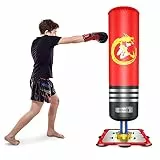 Dripex Boxsack Jugend Freistehender Standboxsack Boxpartner Boxing Trainer Punching Bag, für Taekwondo, Rot