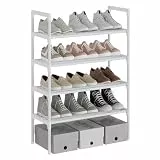AcornFort® S-522 4 Ebenen Stöckiges Weiß Verstellbare Schuhablagen Schuhaufbewahrung Hohes Schuhregal Organizer Regal Halteständer für 12 Paar Schuhe, 56 x 30 x 85 cm,Extra Robuste Bauweise