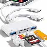 5-in-1 Speicherkartenleser, USB OTG Adapter & SD Kartenleser für iPhone/iPad, USB C und USB A Geräte mit Micro SD & SD Kartensteckplätzen, unterstützt SD/Micro SD/SDHC/SDXC/MMC
