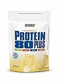 Weider - Protein 80 Plus - 4-Komponenten Protein Pulver - Hoher Proteingehalt mit 80% Eiweiß - Cremige Shakes mit Calcium & Vitamin B6 - 500g - Vanille