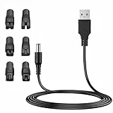 MEROM 5V Universal USB Netzkabel Kabel kompatibel mit Remington Rasierern Geeignet für Verschiedene Arten von Rasierern Trimmern Haarschneidern mit 6 Stecker Netzteil Ladegerät