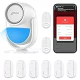 CPVAN Alarmanlage Haus, WiFi PIR Bewegungsmelder Alarm, DIY Einbruchschutz Fenster/Türsensor mit Fernbedienung & APP, Kein Vertrag & Gebühr,Weiß