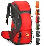 jianyana Wanderrucksack 50L Trekkingrucksack Regenhülle Reiserucksack Wasserdichter Campingrucksack für Wandern Camping Bergsteigen Reisen Sport Herren Damen